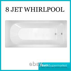 1800mm x 700mm Round Single Ended Bath whirlpool Jet System -light Option