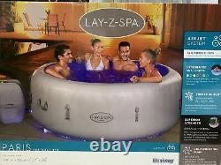4-6 Person Luxury Lay-Z-Spa Paris Inflatable Hot Tub with Colourful LED Lights