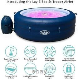5-6 PERSON Lay-Z-Spa Saint Tropez Airjet Inflatable Hot Tub LED LIGHT