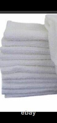 60 Pk White Hand Towels 15x25 Economy 100% Cotton Salon Spa Gym Hair 2.25 lbs