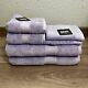6 Pc. Dkny Light Purple Lavender Lilac Solid Bath Towel Set 100% Cotton Towels
