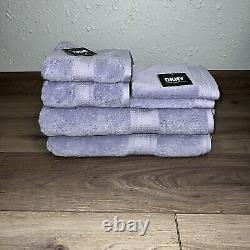 6 Pc. DKNY Light Purple Lavender Lilac Solid Bath Towel Set 100% Cotton Towels