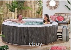 6 Person Wood-Effect Spa with Floating LED Light