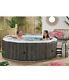 6 Person Wood-effect Spa With Floating Led Light 1000l 130 Jet Hot Tub 8114