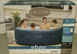 BRAND NEW Lay Z Spa Milan 6 Person Smart Hot Tub Round Lazy Blue Complete 2021