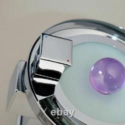 Bathroom Basin Mixer Glass Spout 3 Color LED Faucet Deck Mount Brass Water Tap