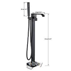 Bathroom Floor Mounted Free Standing Bathtub Faucet Black Shower Mixer Tap