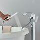 Bathroom Freestanding Mono Bath Tub Filler Shower Mixer Tap Hand Shower Chrome