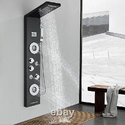 Bathroom Rain Shower Panel Column Tower Waterfall Massage Body Spa System Mixer