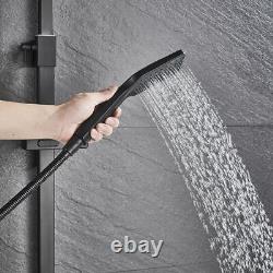 Black 8'' Rainfall Shower Faucet with Hand Sprayer Adjustable Mixer Tap System