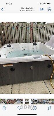 Blue Whale Spa 5 Person Grey Hot Tub Lid, Steps, Bluetooth Speaker, LED Lights