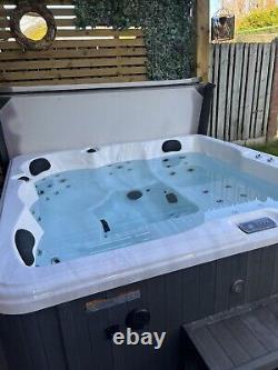 Blue Whale Spa 5 Person Grey Hot Tub Lid, Steps, Bluetooth Speaker, LED Lights