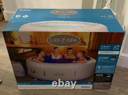 Brand NEW Lay Z Spa PARIS 4-6 Person Hot Tub LED Lights 7 Colours Vegas White