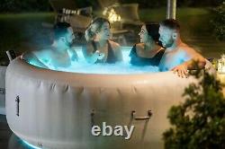 Brand NEW Lay Z Spa PARIS 6 Person Hot Tub LED Lights 7 Colours Lazy White