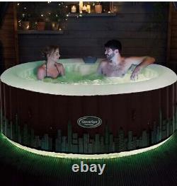 CleverSpa Manhattan 4 Person Round Inflatable Outdoor Bubble Spa Hot Tub with