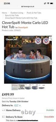 CleverSpa Monte Carlo Hot Tub Spa, 6 Person, LED Lights, app, wifi
