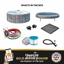 CleverSpa Waikiki Ibeam 4 Person Inflatable Hot Tub with Lights Like Lay Z Spa