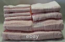 DKNY Eight Piece Solid Light Soft Pink Bathroom Towel Set 100% Cotton New