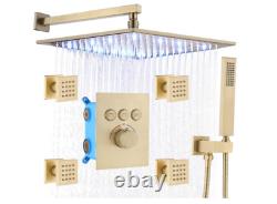 Delnet Concealed Shower Mixer Set Thermostatic Brushed Gold Spa