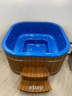 Deluxe Acrylic Hot Tub Rectangular Air Hydro Led Wood Fired Garden Spa