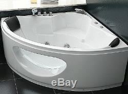 Designer Whirlpool Bathtub Corner Bath With Glass + Lighting Waterfall Spa