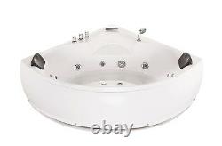 Designer Whirlpool Corner Bathtub With Massage+LED Hot Tub Spa Luxury Bath