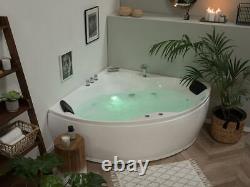 Designer Whirlpool Corner Bathtub With Massage+LED Hot Tub Spa Luxury Bath