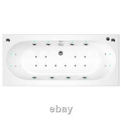 Double Ended Whirlpool Bath 1700x700 12 Jet (8 Jet System) LED lights, 10 AirSpa