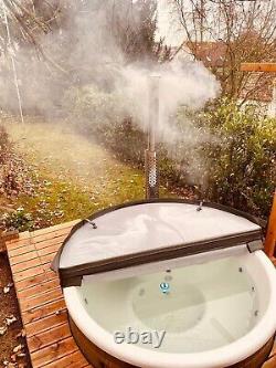 ELITE KING type Thermowood External Wood Fired Hot Tub+Jets+AIR+LED+ SPA cover