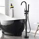 Floorstanding Freestanding Bathroom Taps Black Bath Tub Shower Mixer Filler