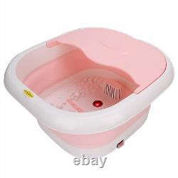 Foldable Foot Spa Bath Motorized Massager Heated Bubble Red Light Fatigue Relief