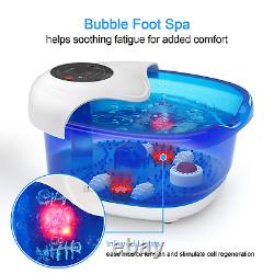 Foot Bath Misiki Foot Spa Massager with Heat, Bubbles Vibration, Red Light and 4
