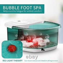 Foot Spa Bath Massager Heat O Bubbles Vibration Rollers Infrared Light Home Use