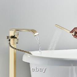 Freestanding Bath Filler Mixer Taps Dual Function-Hand Shower Swivel Bath Spout