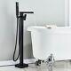 Freestanding Bath Filler Shower Mixer Tap Floor Mounted System Set Faucet Black