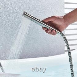 Freestanding Bath Tap Nickel Tap Mixer 360° Floor Stand Bath Tap Filler Handheld