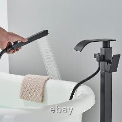 Freestanding Bathroom Taps Black Floor Mounted Bath Taps Shower Bathtub Faucet