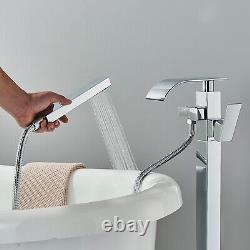 Freestanding Bathroom Taps Floor Mounted Bath Taps Shower Bathtub Faucet Chrome