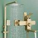 Gold 8 Adjustable Shower Head Set Bathtub Faucet Bathroom Tap Wall Mounted Uk
