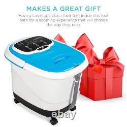 Heated Foot Bath Spa Portable With Massage Rollers And Red Light Therapy Blue