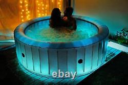 Hot Tub Inflatable Bubble Spa Light Up Starry 6 Persons Garden Pool Round MSPA