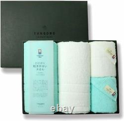 Imabari Towel Bath and Face Towel 2 pieces each Light blue x white Made in Japan