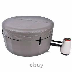 Inflatable Canadian Spa Hot Tub Jacuzzi 4 Person Brown Outdoor 750L LED Light