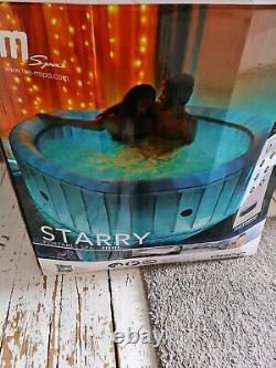 Inflatable Hot Tub Light Up Starry 6 Bathers Bubble Spa Round Garden Pool MSPA