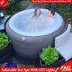 Inflatable Hot Tub Spa 4 Person Outdoor Canadian Jacuzzi 750l Led Light Brown Uk
