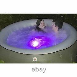 Inflatable Hot Tub Spa 4 Person Outdoor Canadian Jacuzzi 750l LED Light Brown UK