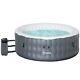 Inflatable Spa Hot Tub Round Bubble Spa With Pump Cover 4 Person Light Grey