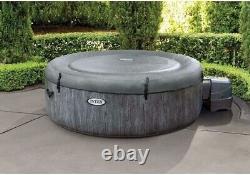 Intex 4 Person Greywood Deluxe Pure Spa Inflatable Hot Tub Set For Adults