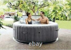 Intex 4 Person Greywood Deluxe Pure Spa Inflatable Hot Tub Set For Adults