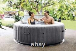 Intex 4 person Greywood pure spa Deluxe Inflatable Hot Tub Set Wood Grain